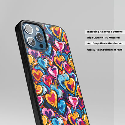 Celebrate Love in Style: Graffiti Hearts Valentines Seamless Backgrounds Patterns Snap Case