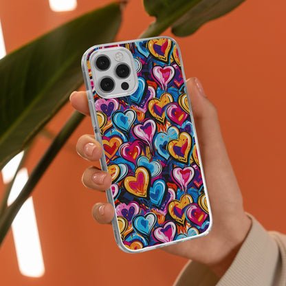 Celebrate Love in Style: Graffiti Hearts Valentines Seamless Backgrounds Patterns Snap Case