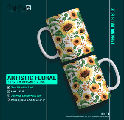 Bloom with Joy: Watercolor Sunflower Mugs