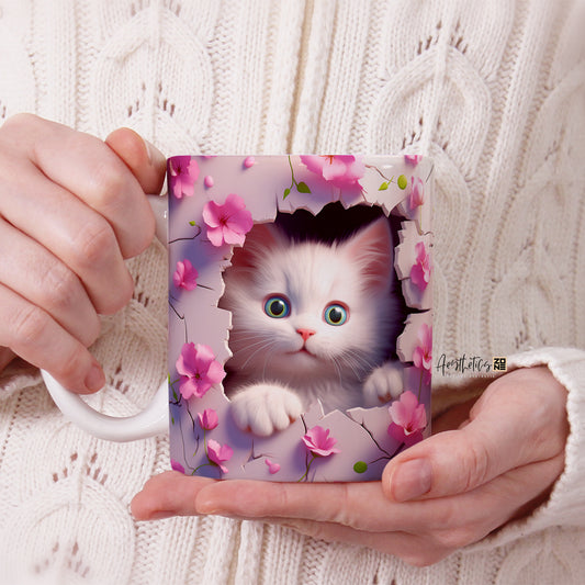 Discover Delightful 3D Creations: Meow Love Mug – Where Feline Charm Meets Unique Design