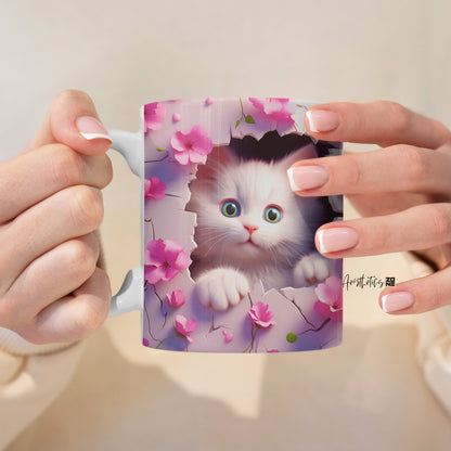 Discover Delightful 3D Creations: Meow Love Mug – Where Feline Charm Meets Unique Design