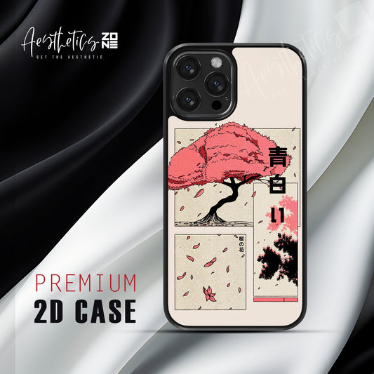 Elegant Japanese Tree Design - Minimalist 2D Phone Case