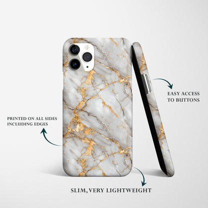 Elegance Redefined: Light Grey Gold Abstract Design Phone Case