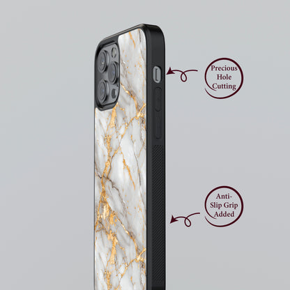 Elegance Redefined: Light Grey Gold Abstract Design Phone Case