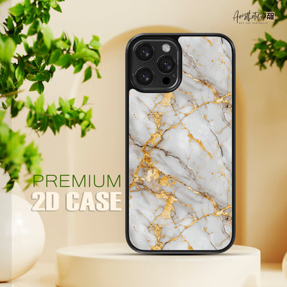 Elegance Redefined: Light Grey Gold Abstract Design Phone Case