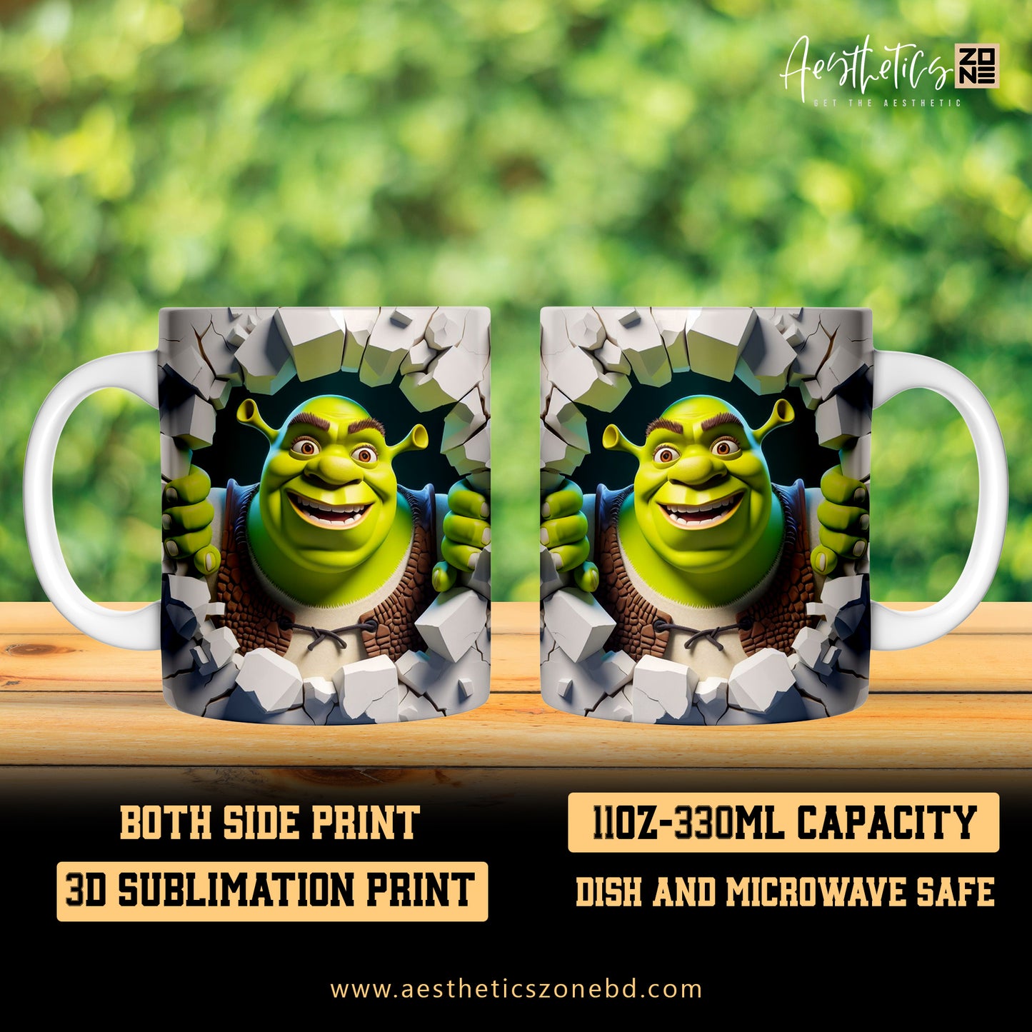 Enter the Fairytale: Shrek 3D Ceramic Mug