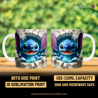 Experience Ohana: Stitch 3D Ceramic Mug