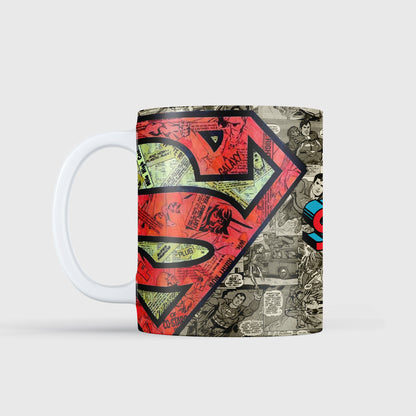 Heroic Sips: Supermen Design White Mugs