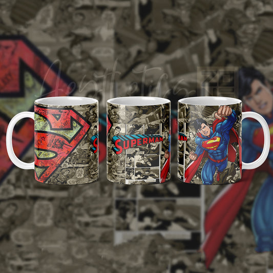 Heroic Sips: Supermen Design White Mugs