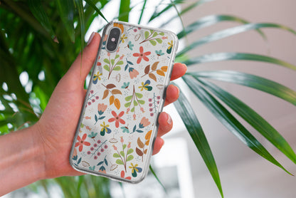 Elevate Your Phone's Style with Our Aesthetics Floral Pattern Transparent Case