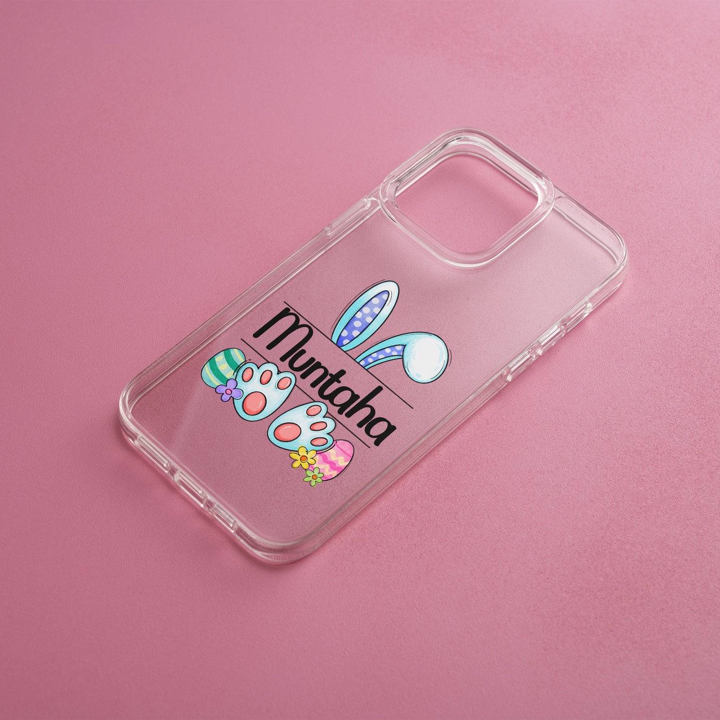 Personalized Bunny Design Clear Cases with Custom Names