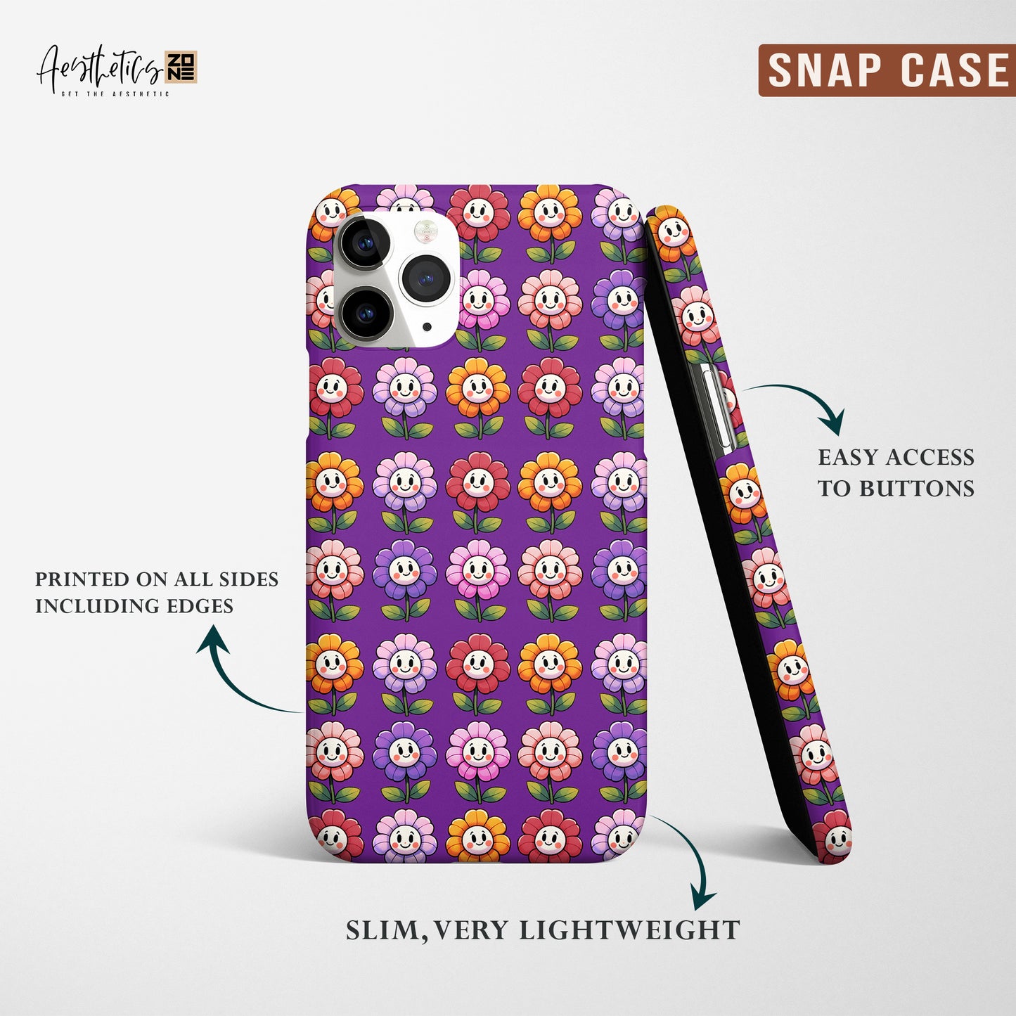 Spread Happiness Everywhere You Go with Our Hippie Daisy Smile Flower Phone Cases