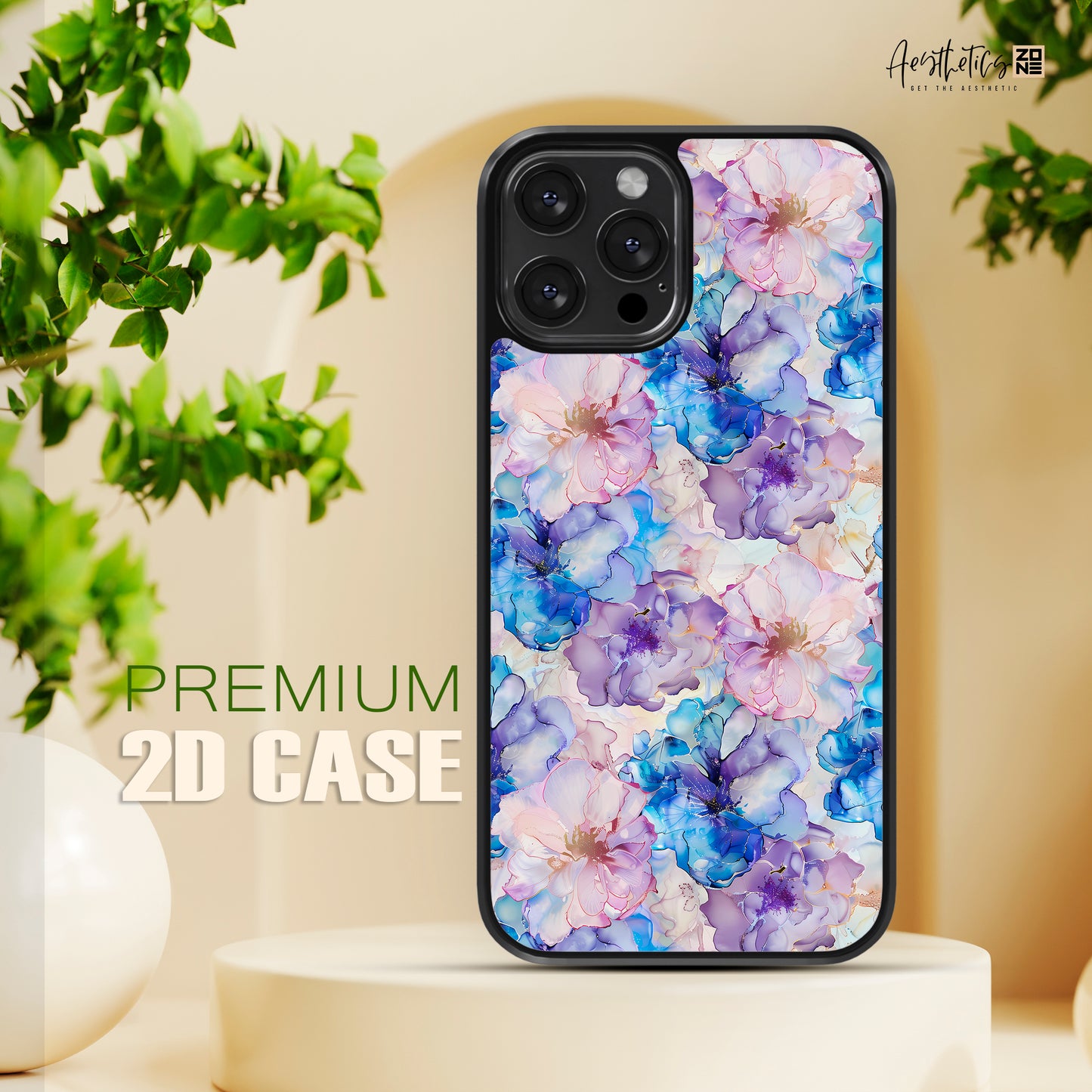 Dive into Pastel Beauty: Premium Glossy Phone Cover with Alcohol Ink Design