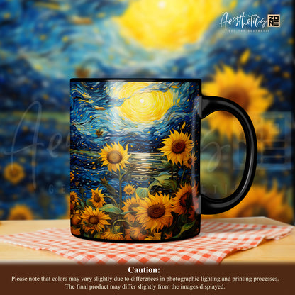 Brighten Your Day: Starry Sunflower Design Mugs