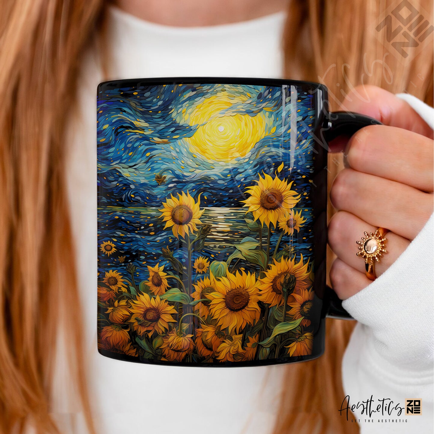 Brighten Your Day: Starry Sunflower Design Mugs