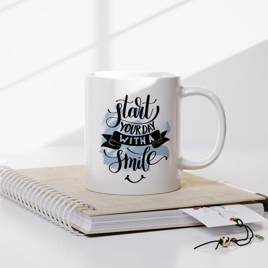 Start your day with smile morning positive affirmation coffee mugs