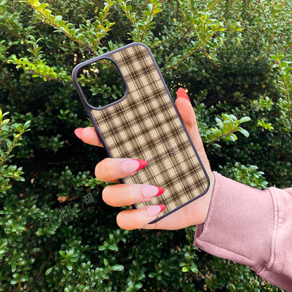 Tartan Beige Brown Plaid Design Phone Case