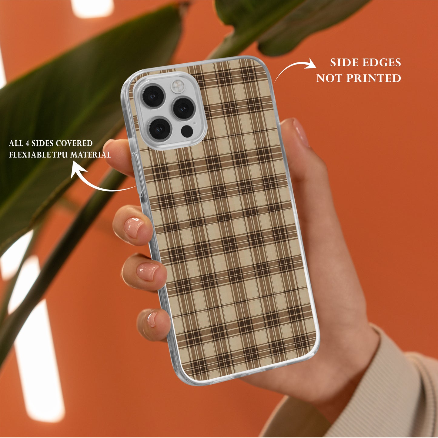 Tartan Beige Brown Plaid Design Phone Case