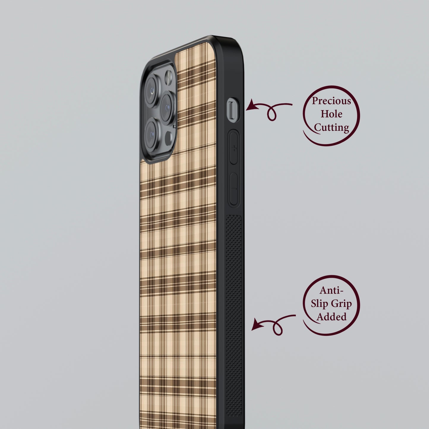 Tartan Beige Brown Plaid Design Phone Case