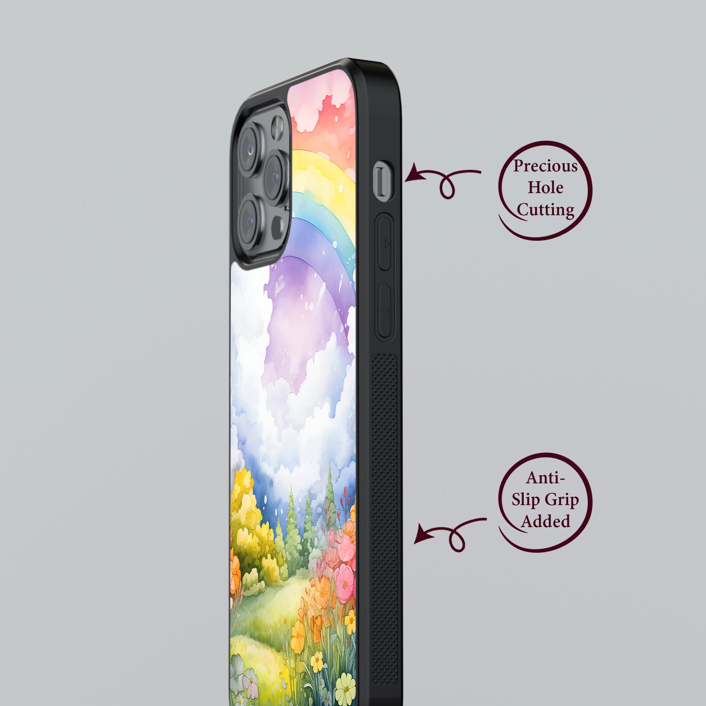 Vibrant Beauty: Watercolor Rainbow Illustration Design Phone Case