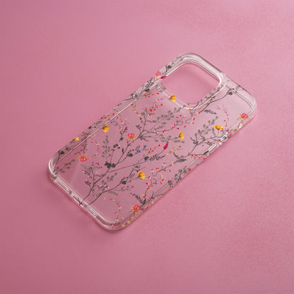 Wildflower Pattern Clear Case - Nature's Elegance for Your Phone