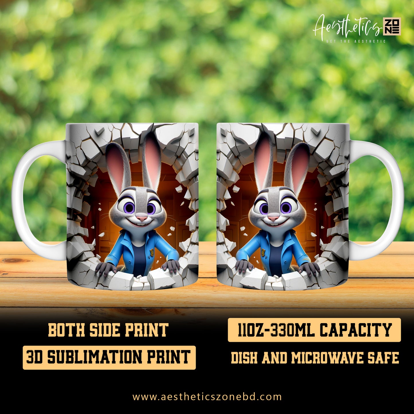 Unleash Your Inner Hero: Zootopia Judy Hopps 3D Ceramic Mug